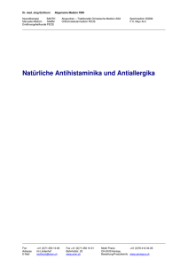 Natürliche Antihistaminika und Antiallergika