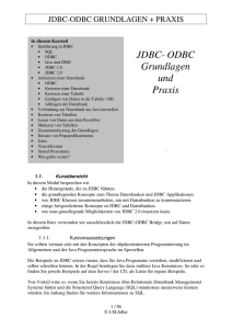 JDBCTM ODBC Grundlagen und Praxis - Joller-Voss