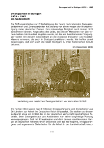 1/11 Zwangsarbeit in Stuttgart 1939 – 1945 ein Gedenkblatt Die