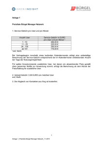Anlage 1 Preisliste Bürgel Manager Network 1. Service