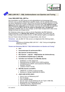DB2 LUW SQL und Tuning - SK Consulting Services GmbH