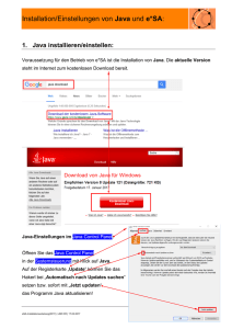 e*SA- u. JAVA Installation