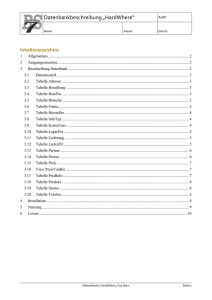 Datenbankbeschreibung „HardWhere“