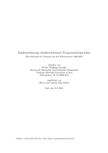 Implementierung objektorientierter Programmiersprachen