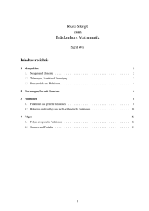 Kurz-Skript zum Br¨uckenkurs Mathematik