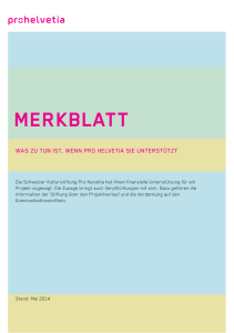 merkblatt - Pro Helvetia