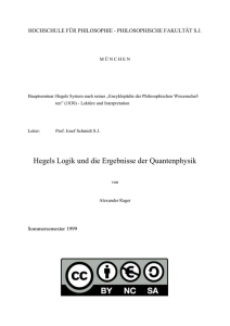 Hegels Logik und die Ergebnisse der Quantenphysik