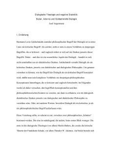 Dialogische Theologie und negative Dialektik: Buber, Adorno und