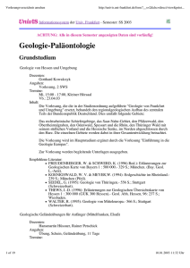 Geologie-Paläontologie - W. Goethe-Universität Frankfurt, Institut für