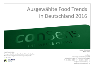 Ausgewählte Food Trends in Deutschland 2016