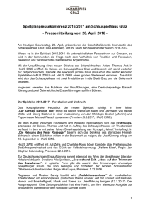 Pressemitteilung vom 28. April 2016 - Graz