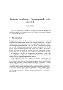 Syntax or morphology: German particle verbs revisited
