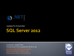 SQL Server 2012 - NET User Group Leipzig