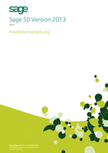 Installationsanleitung Sage 50 Version 2013