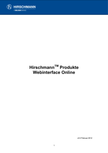 Hirschmann Produkte Webinterface Online