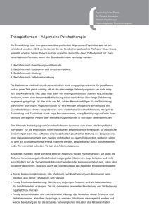 Therapieformen • Allgemeine Psychotherapie