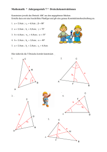 Mathematik * Jahrgangsstufe 7 * Dreieckskonstruktionen