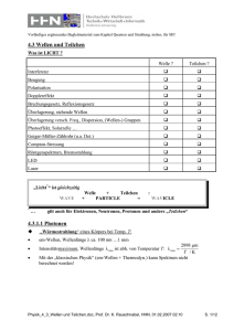 4.3 Wellen und Teilchen 4.3.1.1 Photonen