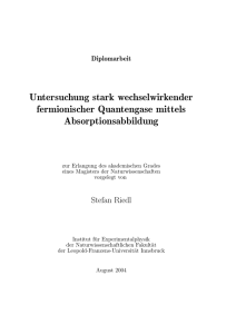 Untersuchung stark wechselwirkender fermionischer Quantengase