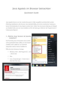 Java Applets im Browser betrachten Quickstart Guide