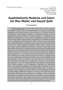 Kapitalistische Moderne und Islam bei Max Weber und Sayyid Qutb