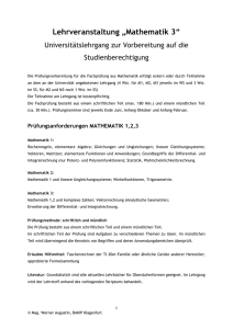 Lehrveranstaltung „Mathematik 3“