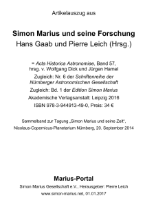 Simon Marius und seine Forschung Hans Gaab und Pierre Leich