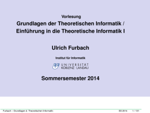 Vorlesung Grundlagen der Theoretischen Informatik