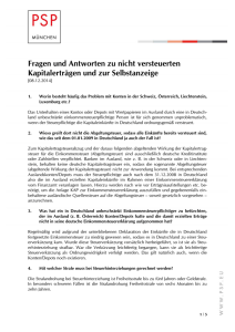 FAQ zu nicht versteuerten Kapitalerträgen und zur Selbstanzeige