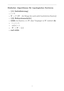 Einfacher Algorithmus für topologisches Sortieren 1: {(1
