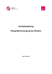 Ausfüllanleitung Hörgeräteversorgung bei Kindern