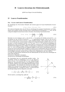 H L            -Invarianz der Elektrodynamik