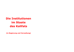 Die Institutionen im Staate des Kalifats