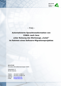 FAQ - Automatisierte Sprachtransformation von COBOL