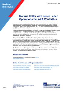 Markus Keller wird neuer Leiter Operations bei AXA