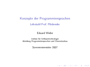 Konzepte der Programmiersprachen - Fakultät Informatik Uni Stuttgart