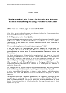 Glaubensfreiheit, die Einheit der islamischen Nationen - El