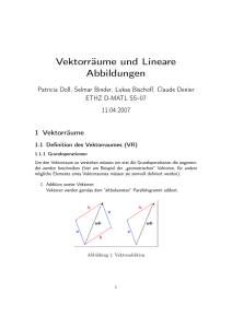 Vektorräume und Lineare Abbildungen