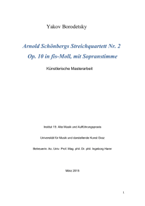 Arnold Schönbergs Streichquartett Nr. 2 Op. 10 in fis