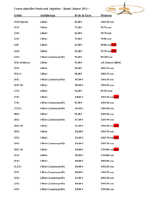 Unsere aktuellen Preise und Angebote – Stand: Januar 2014