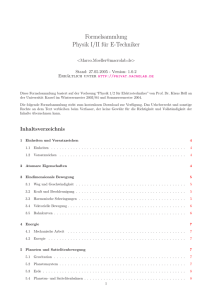 Formelsammlung Physik I/II für E