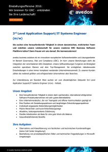 3rd Level Application Support/IT Systems Engineer (m/w)