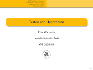 Testen von Hypothesen - Humboldt