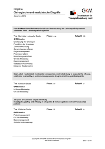 Chirurgische und medizinische Eingriffe Projekte