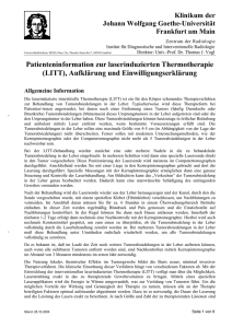 Patienteninformation zur laserinduzierten Thermotherapie (LITT