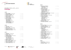 42 Jahre DMW (1975 – 2017) Preisträger 1975 1976 1977 1978