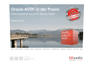 Oracle AVDF in der Praxis