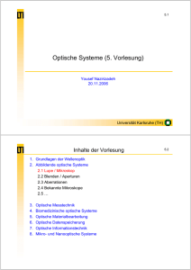 Optische Systeme (5. Vorlesung) - KIT