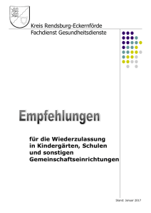 für die Wiederzulassung in Kindergärten, Schulen und sonstigen