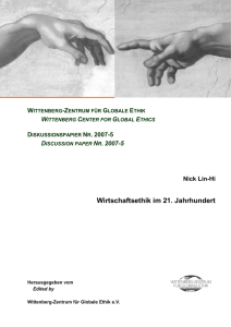 Wirtschaftsethik im 21. Jahrhundert - Wittenberg